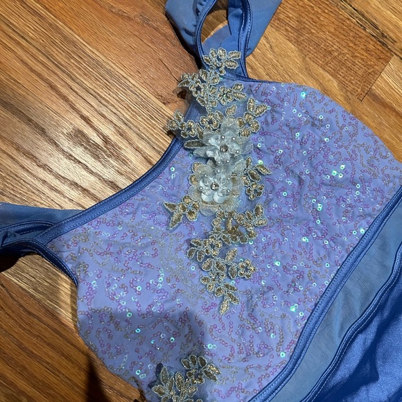Flutter Sleeve Periwinkle Vincent WEISSMAN Leotard Jazz Dance Wear Size MC - Picture 3 of 6